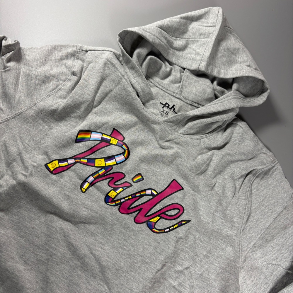 The Phluid Project Pride Cropped Hoodie XS‎ Gray Gender Free Made in China NWT